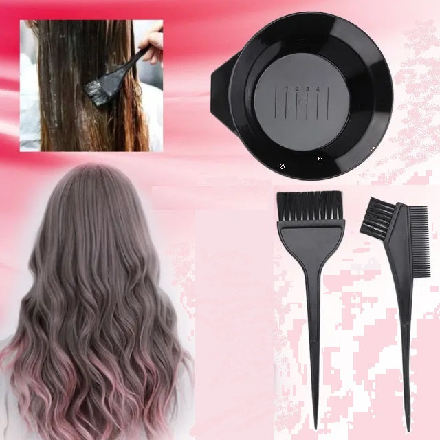 Black Hair Color Bowl and Brush Set