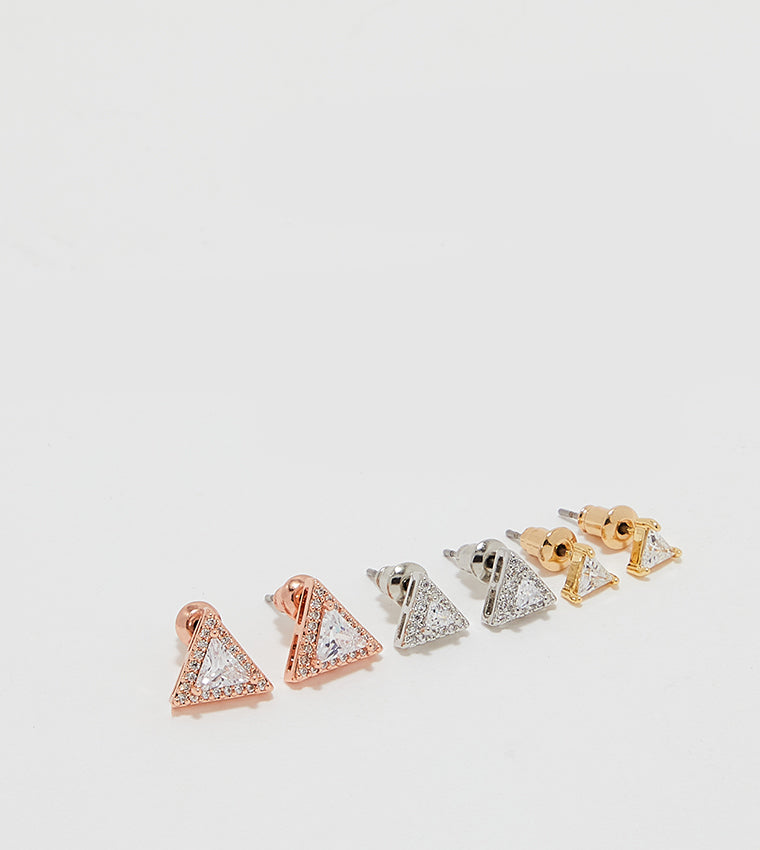 ALDO - TRIANGLE PENDANT AND 3 PAIR STUD