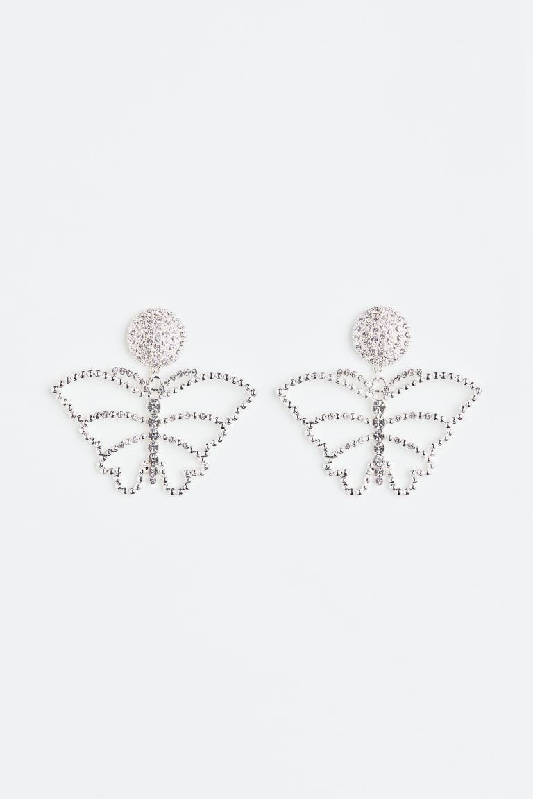 H&M-BUTTERFLY RHINESTONE EARRINGS